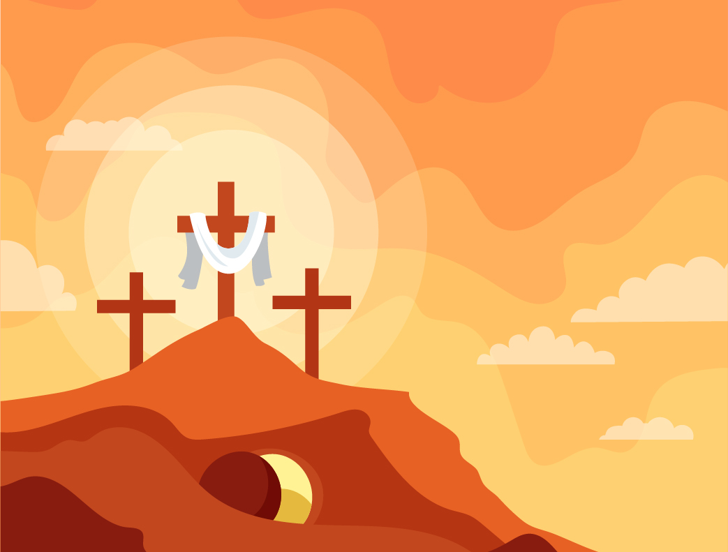 semaine-sainte2hand_drawn_flat_he_is_risen_easter_sunday_02_by_misschatz
